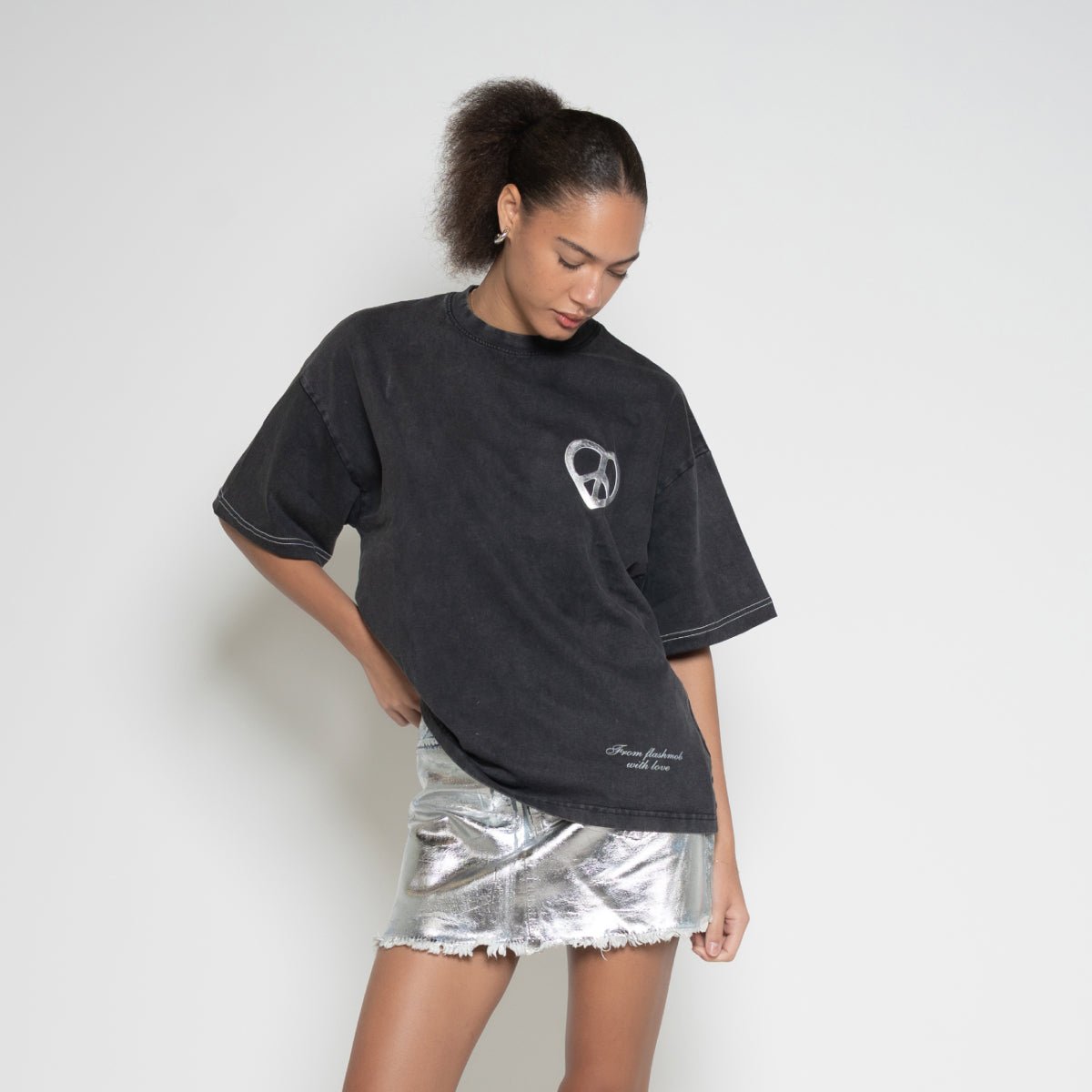 Peace & Love Graphic T-Shirt – Vintage Black