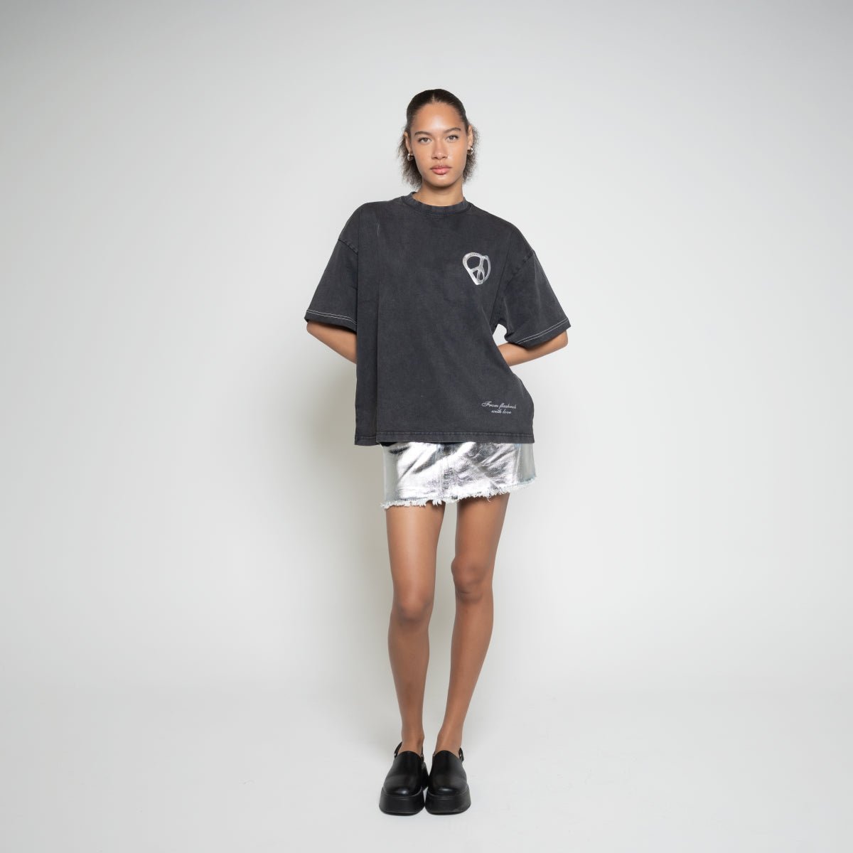 Peace & Love Graphic T-Shirt – Vintage Black