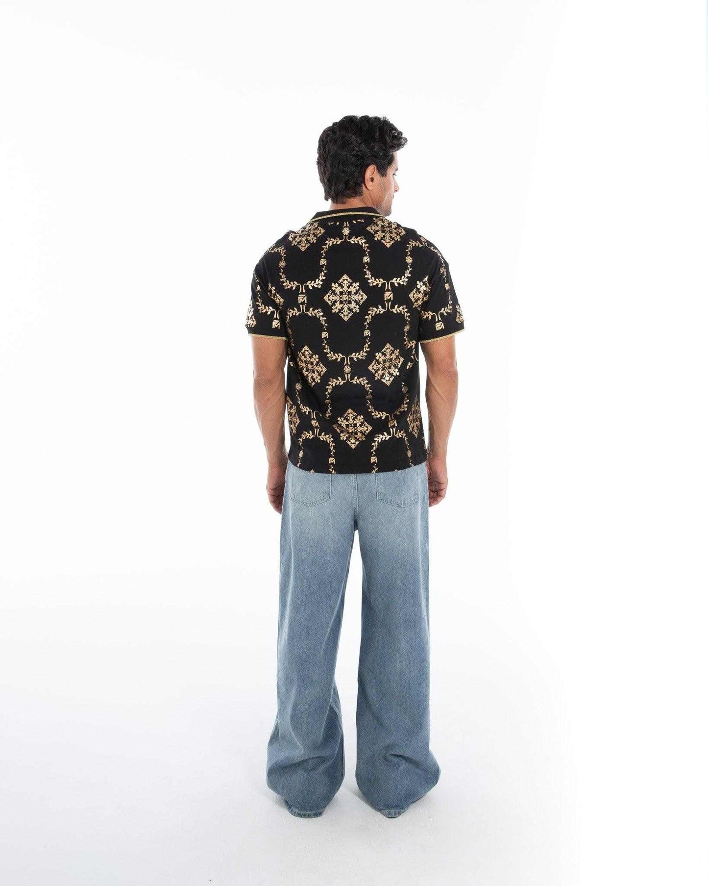Shimmering Gold Reflective Polo Tee