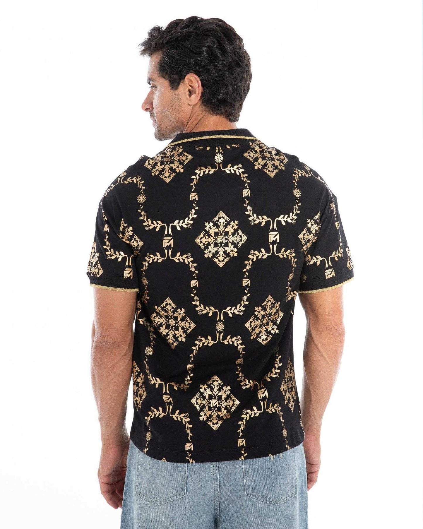 Shimmering Gold Reflective Polo Tee