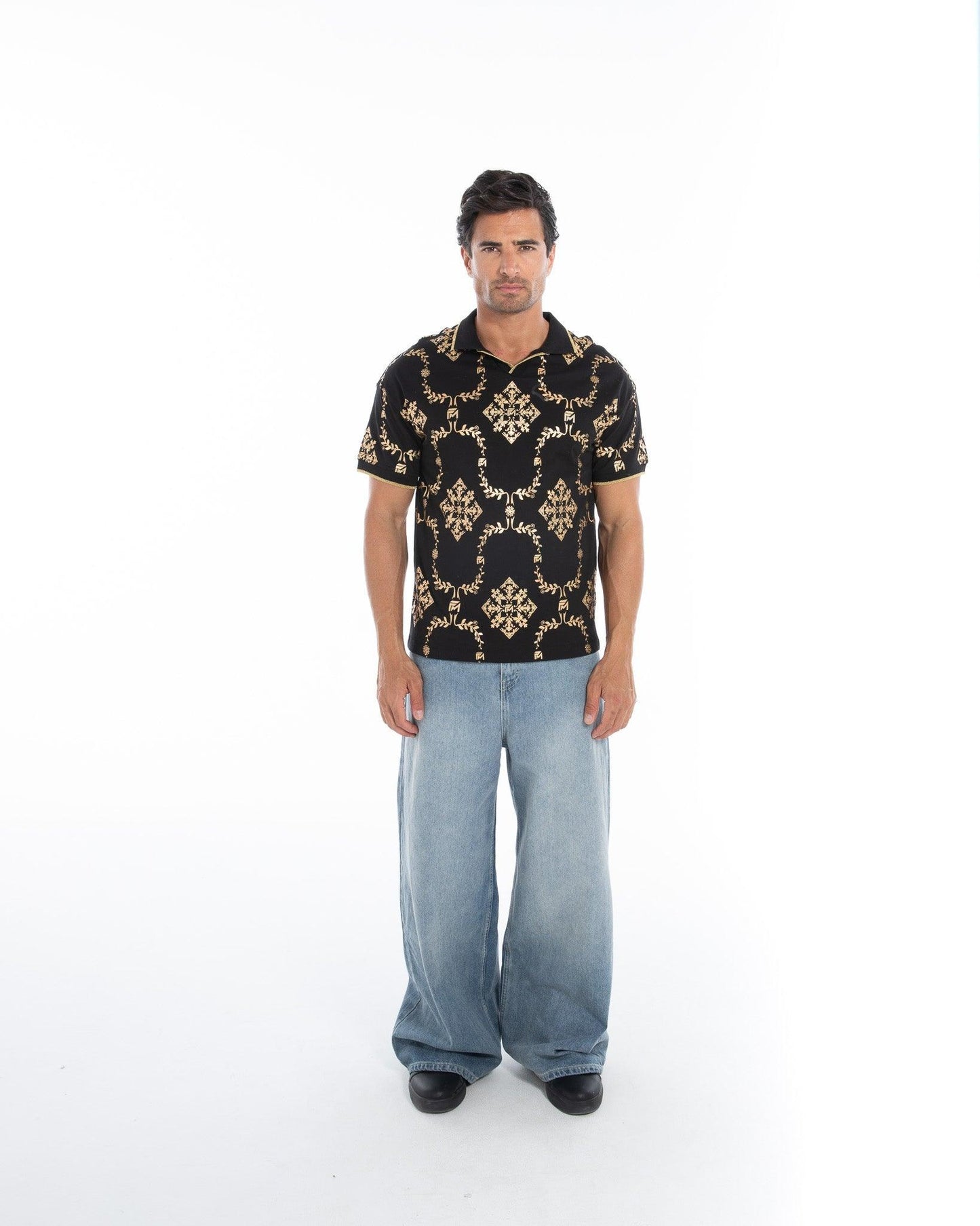 Shimmering Gold Reflective Polo Tee