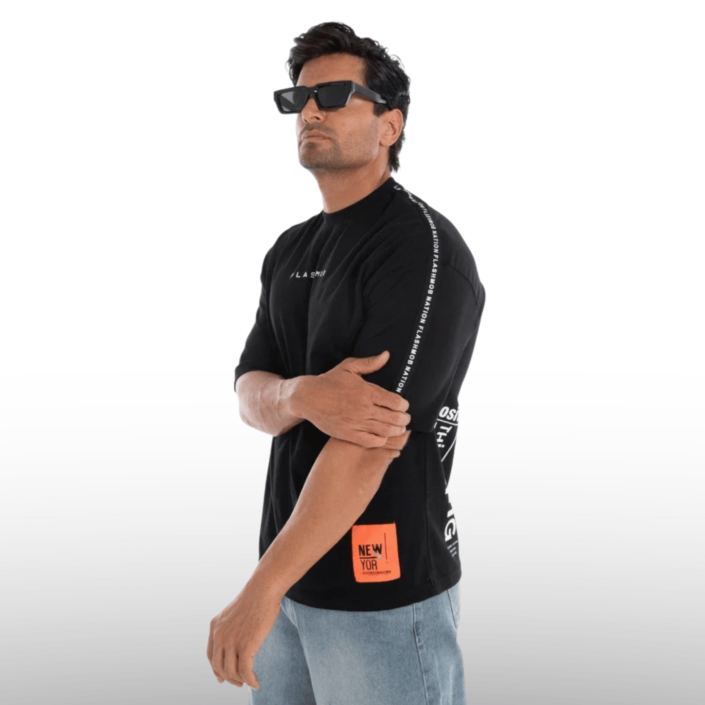 Men’s Black Graphic Tape T-Shirt