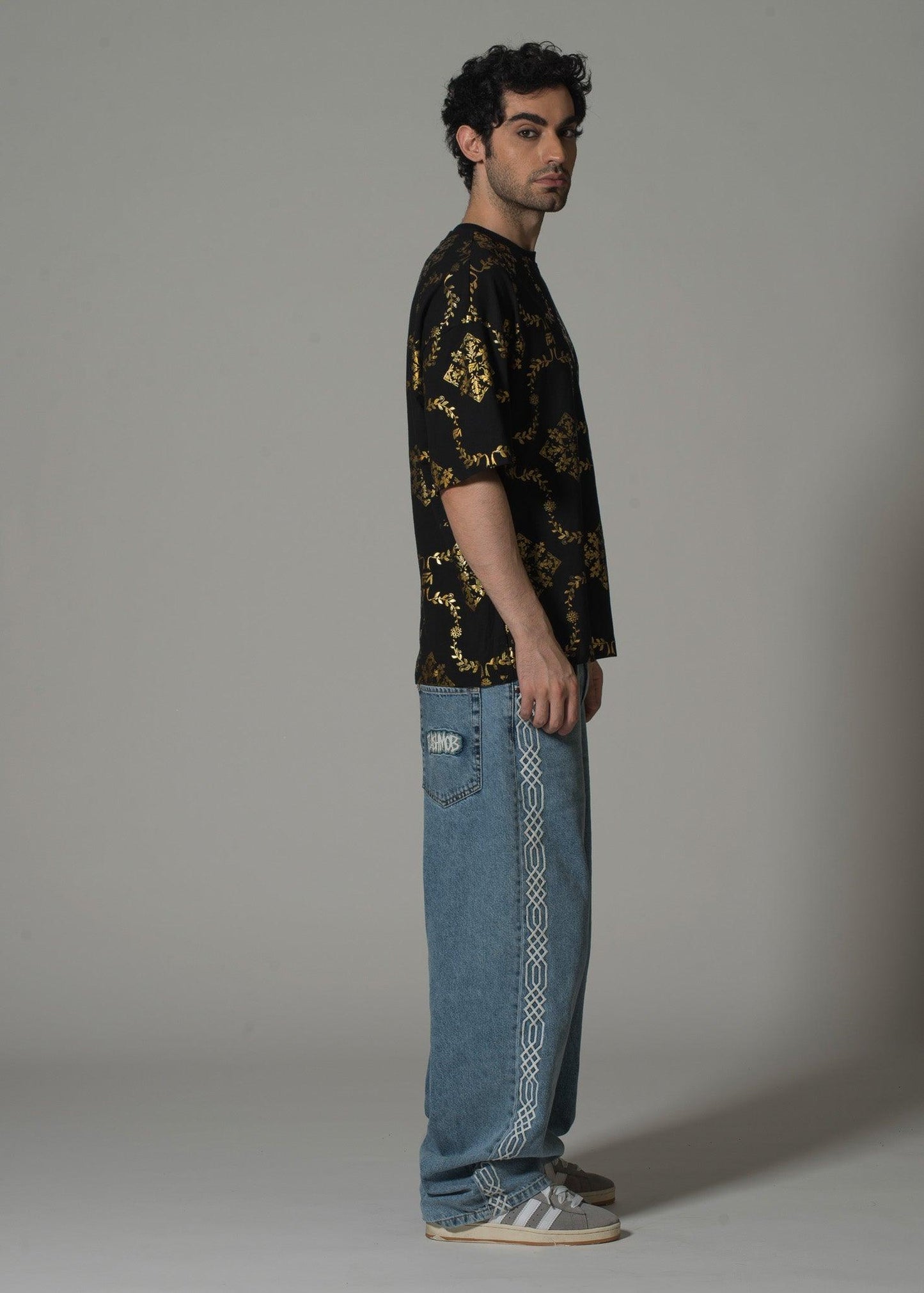 Men’s Black & Gold Reflective T-Shirt – FM Streetwear