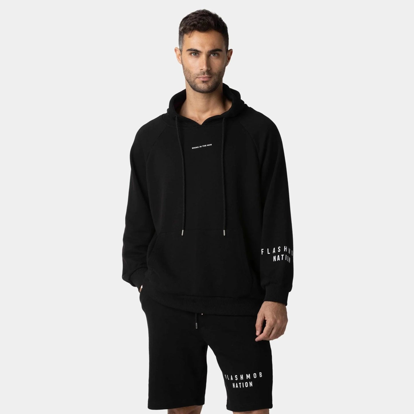 Men’s Black Graphic Cotton Hoodie – FM Streetwear
