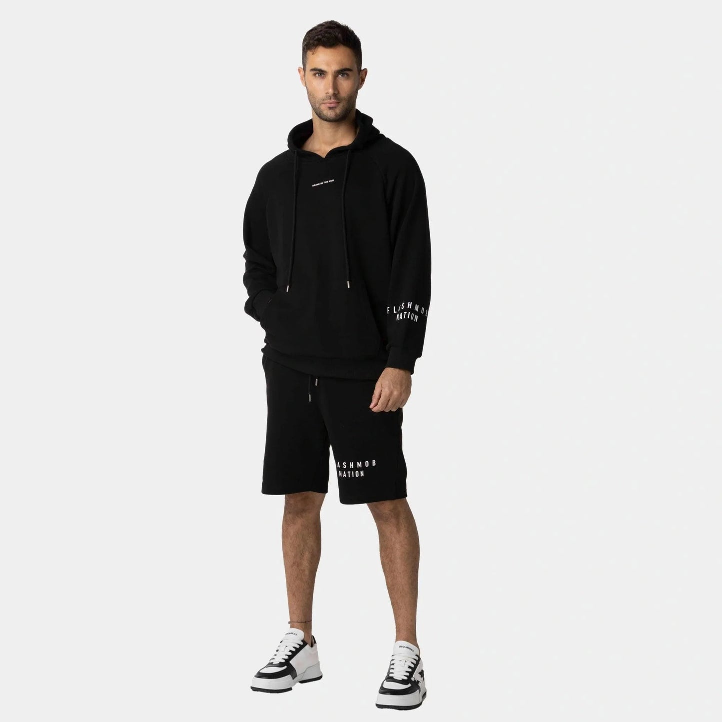 Men’s Black Graphic Cotton Hoodie – FM Streetwear