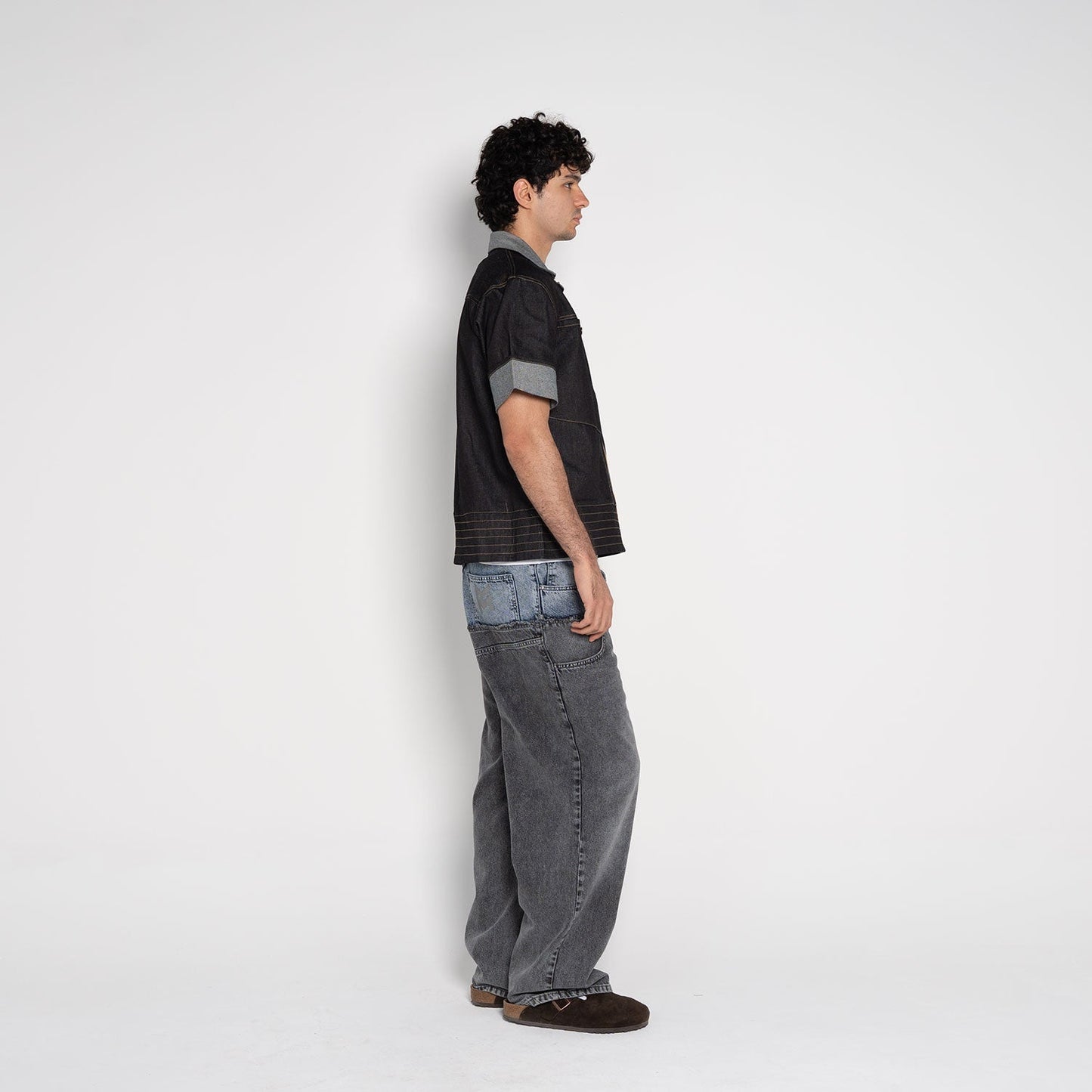 Wesley Denim Short-Sleeve Overshirt – Dark Navy