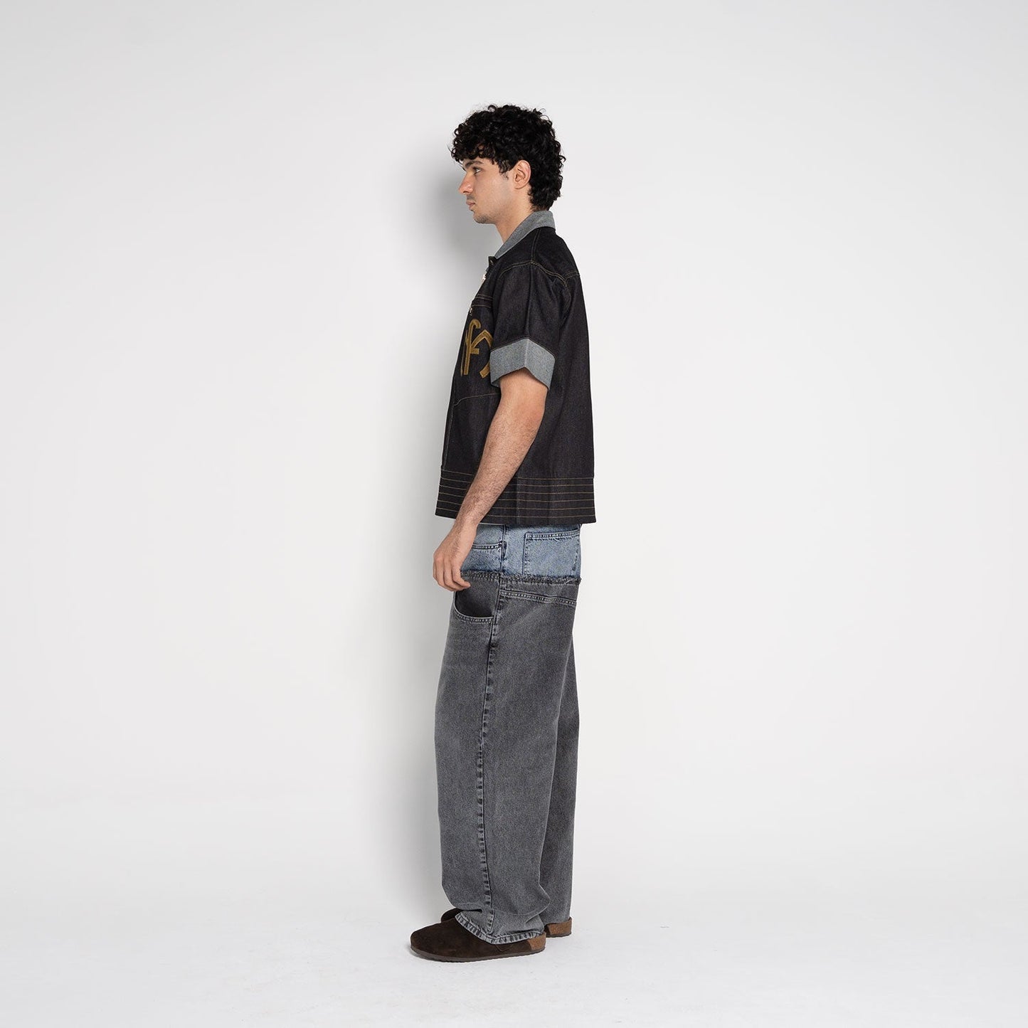 Wesley Denim Short-Sleeve Overshirt – Dark Navy