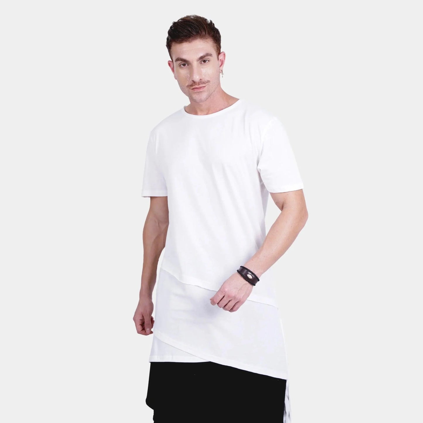 Men’s Longline Crop Hoodie T-Shirt