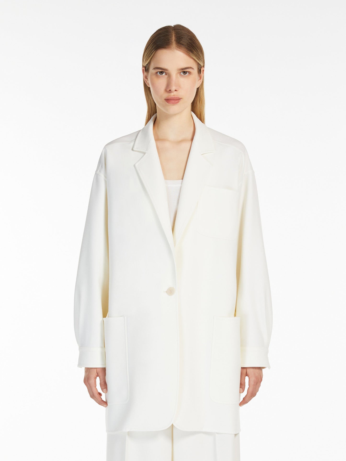 Oversize stretch-wool canvas jacket