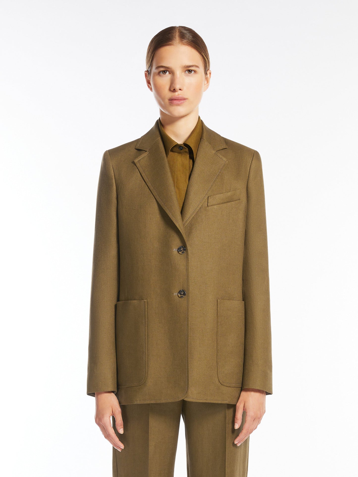 Single-breasted linen blazer