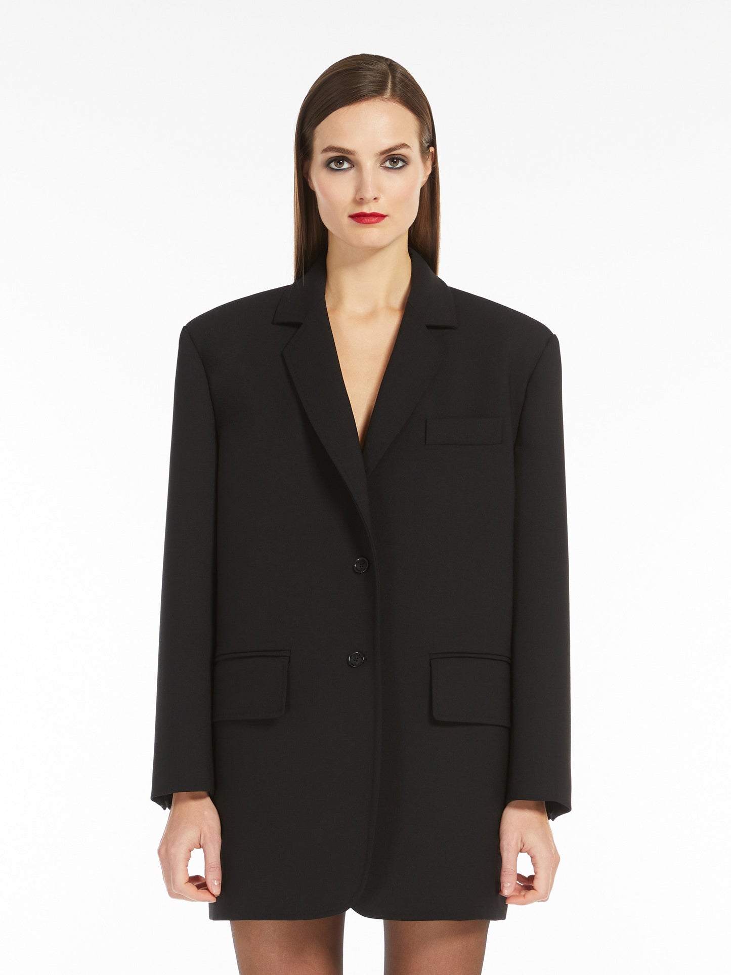 Oversized wool crêpe blazer