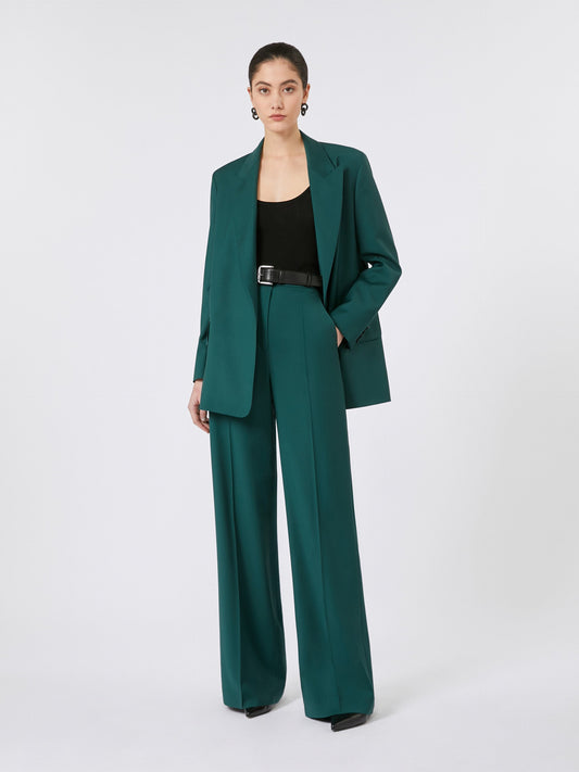 Belted woollen cloth blazer