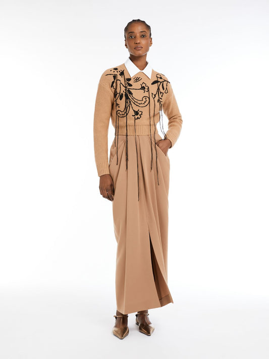 Long cady skirt with pleats