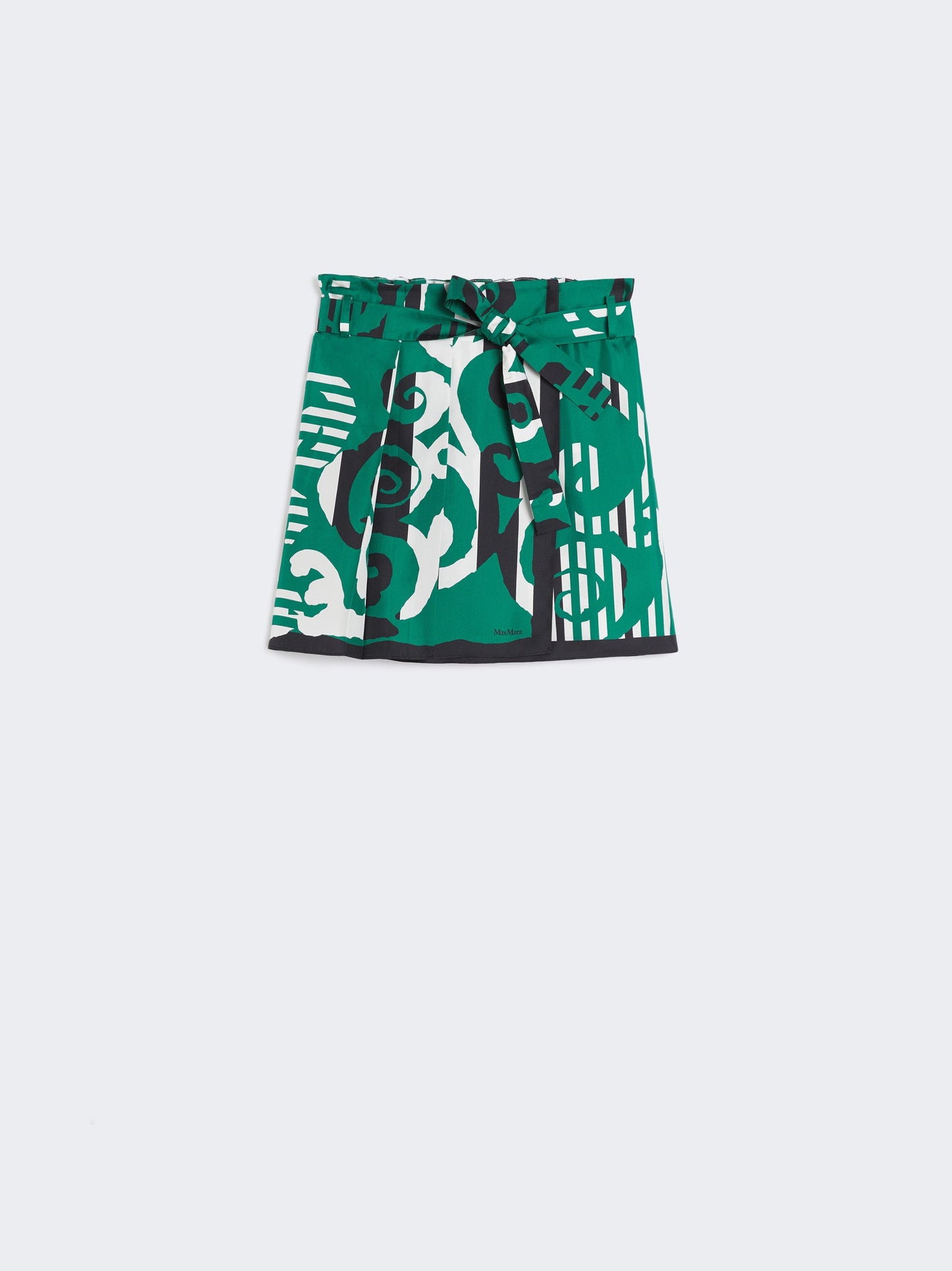 Printed silk mini skirt