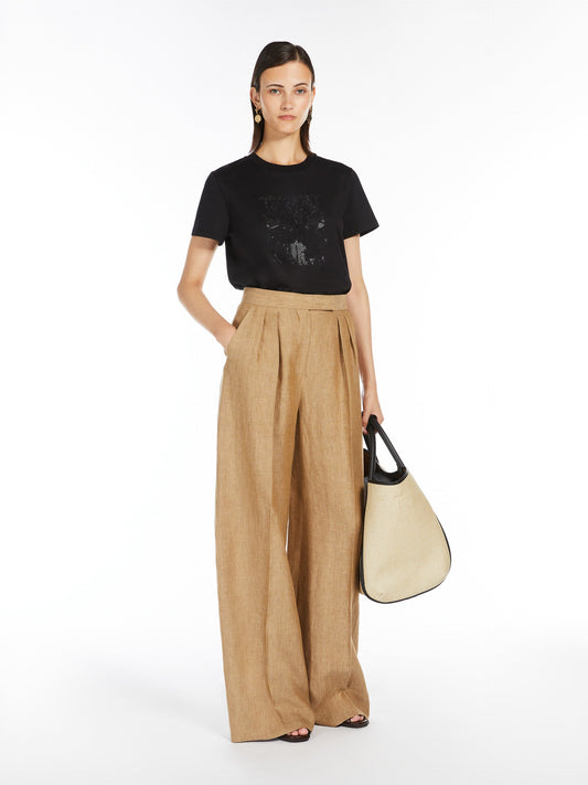 Wide linen trousers