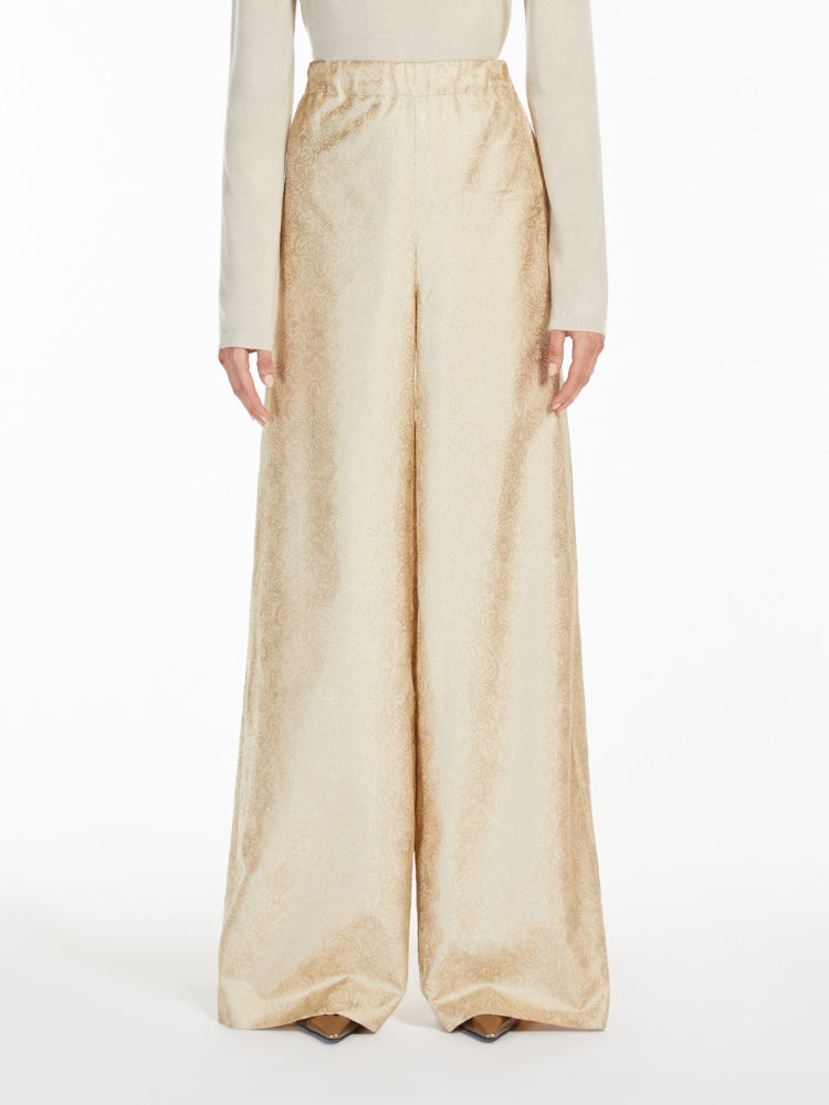 Printed silk trousers