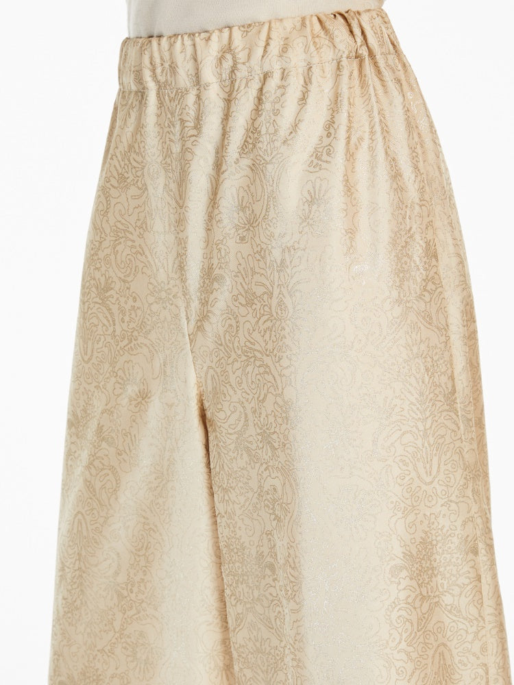 Printed silk trousers