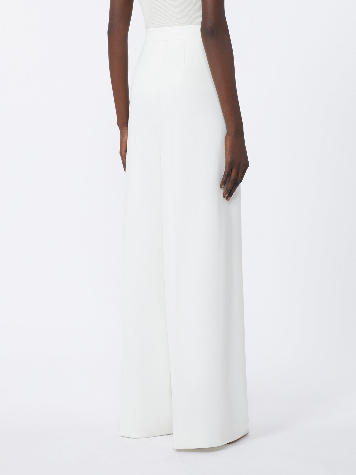 Wide-leg cady trousers