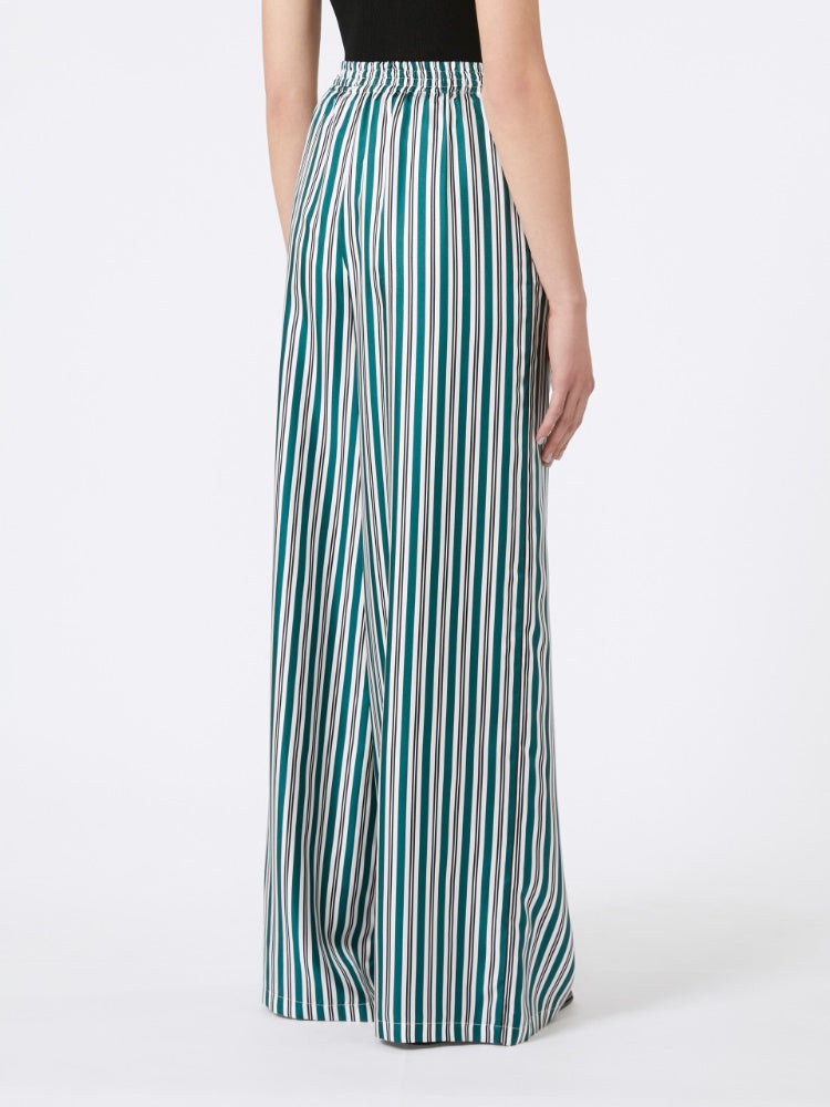 Wide-fit printed silk trousers