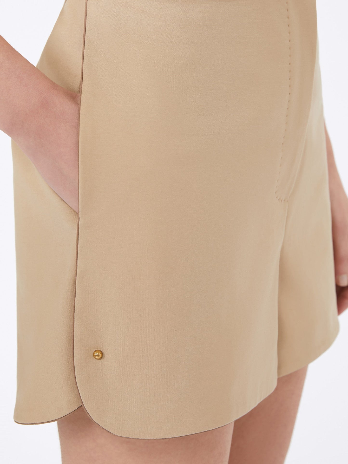 Double-faced cotton canvas shorts