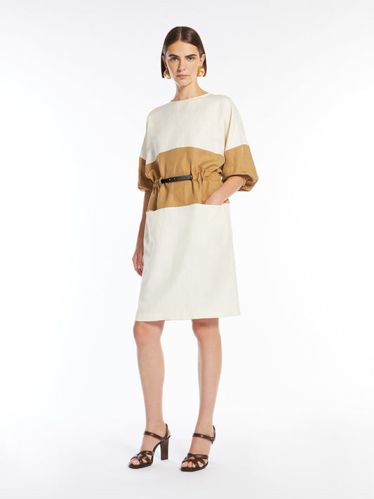 Silk and linen T-shirt dress