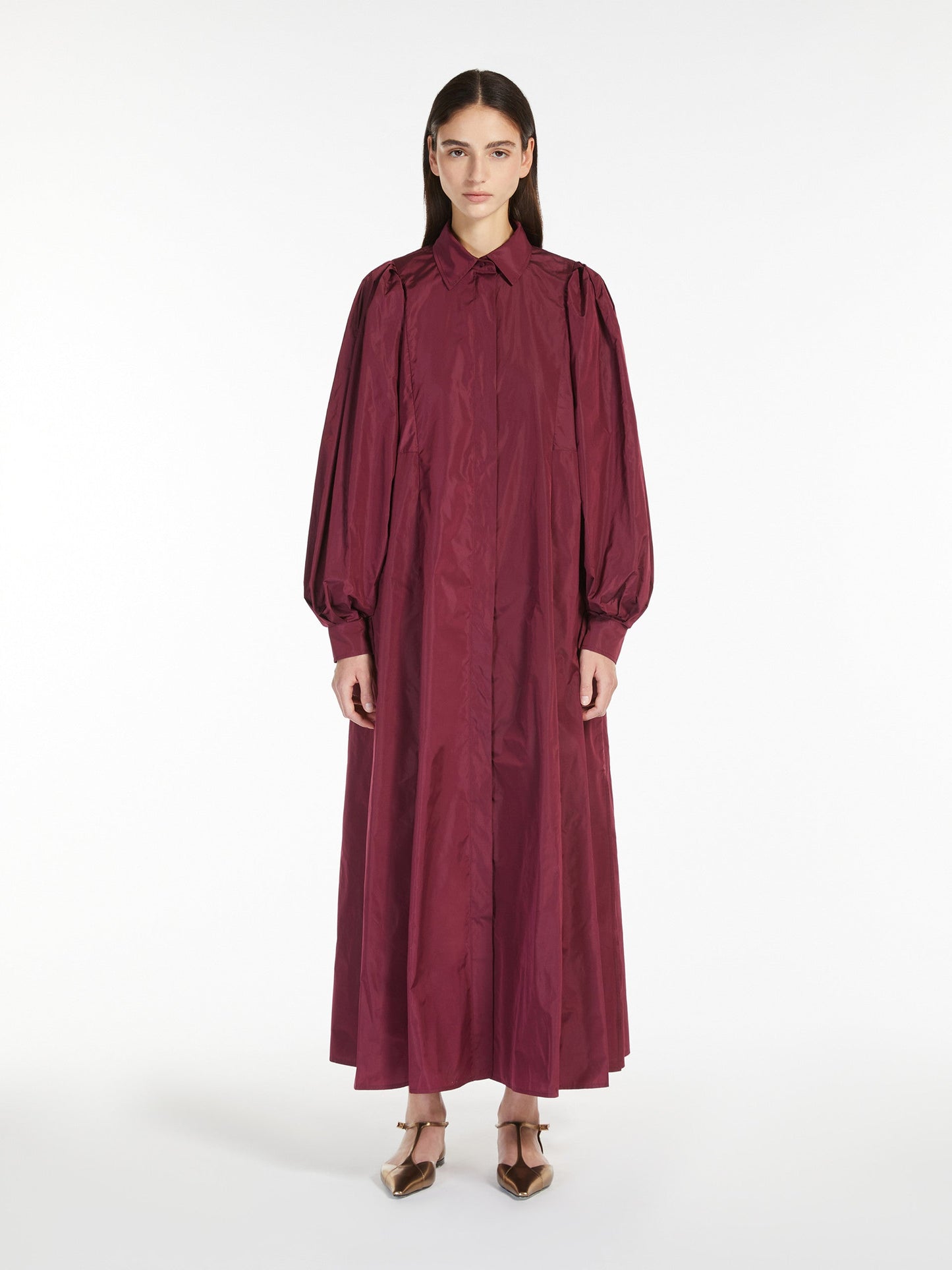 Flared taffeta dress
