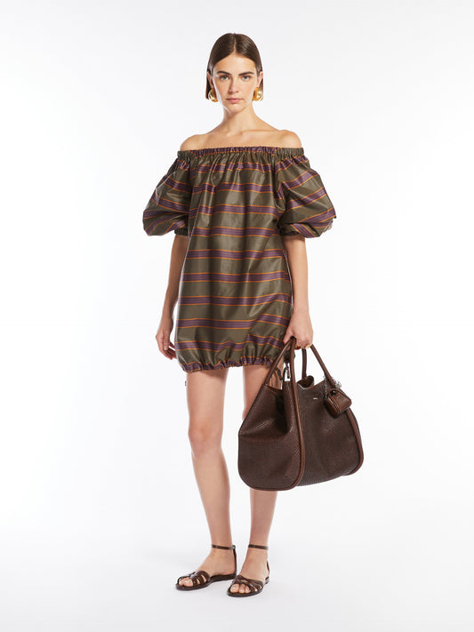 Off-the-shoulder dress in a cotton blend