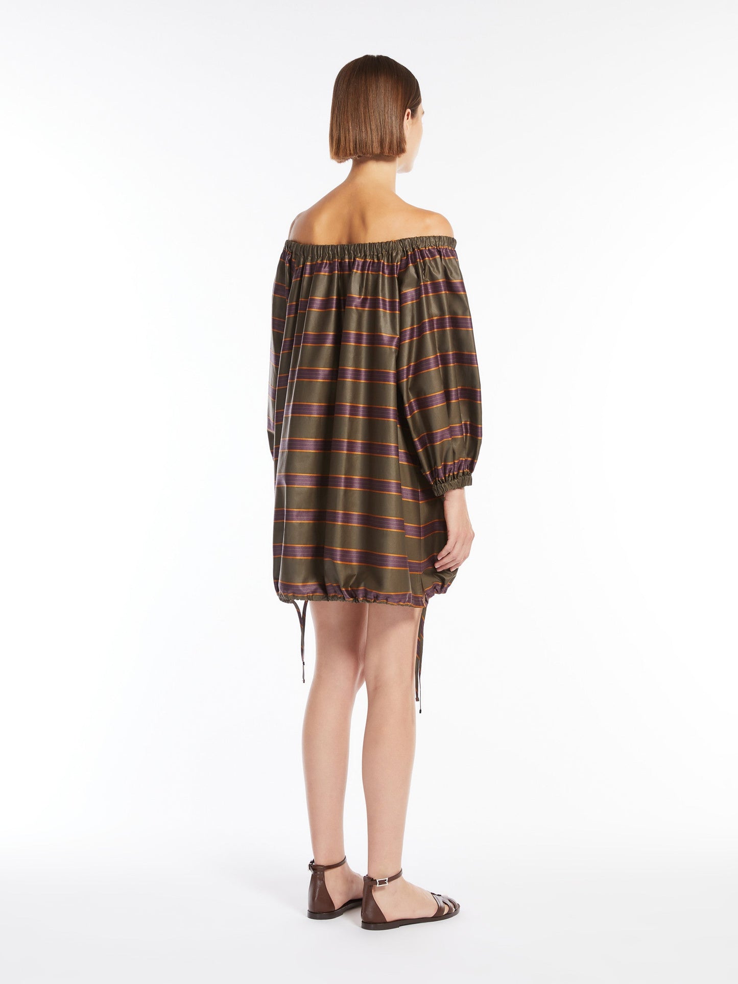 Off-the-shoulder dress in a cotton blend