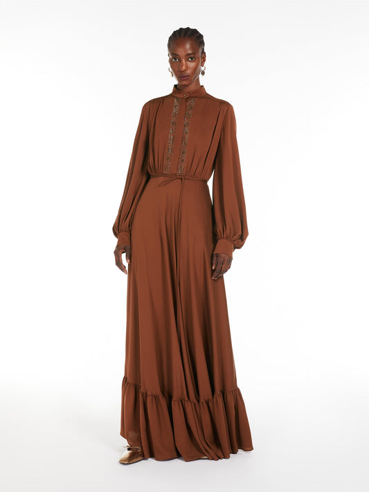 Long silk charmeuse dress