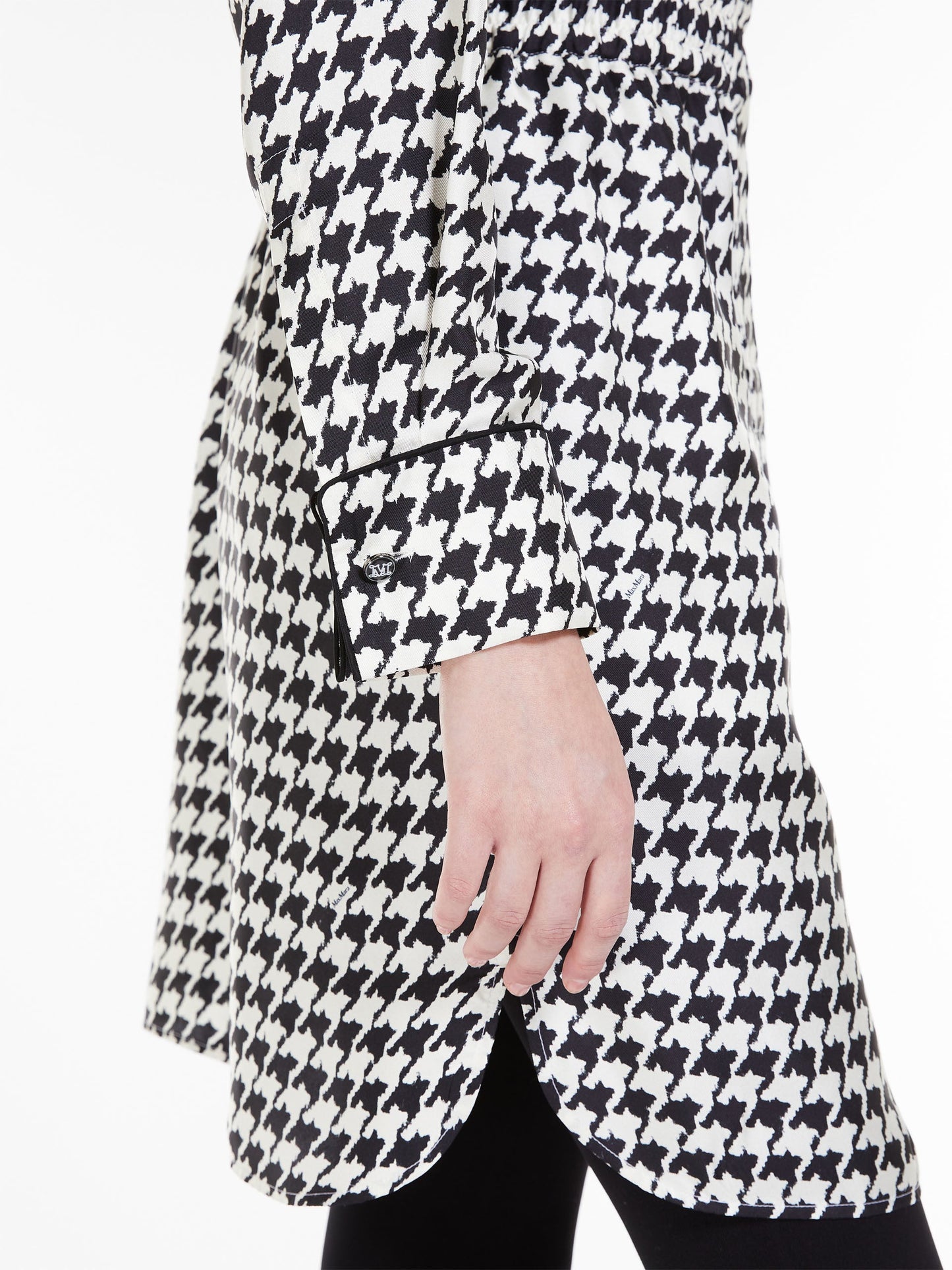 Printed silk shirt dress