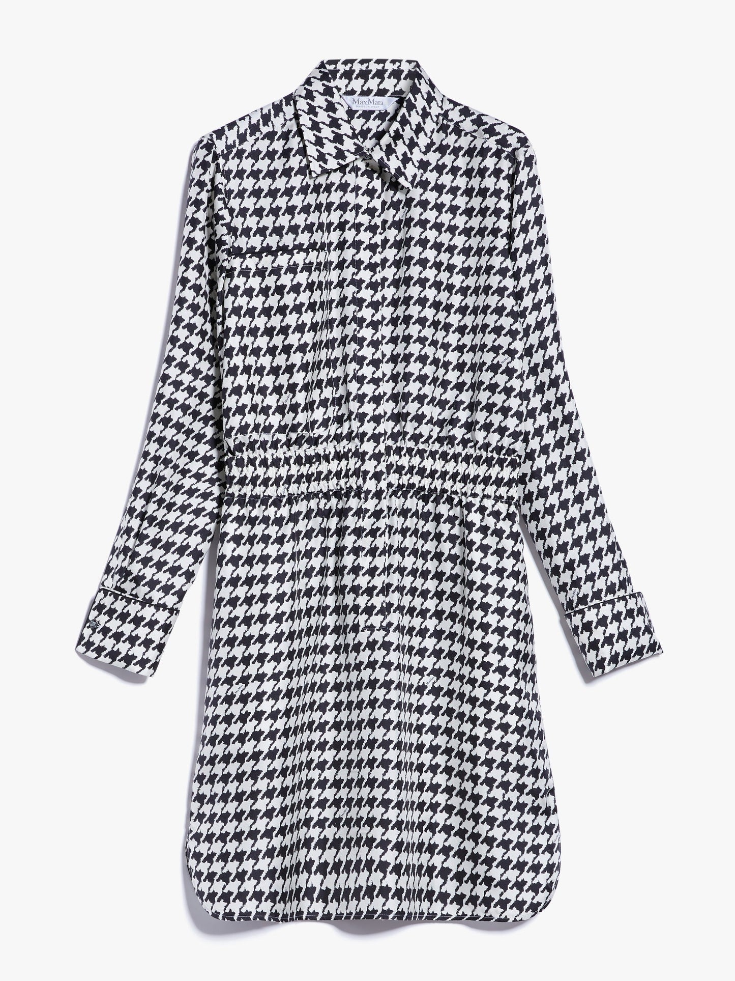 Printed silk shirt dress