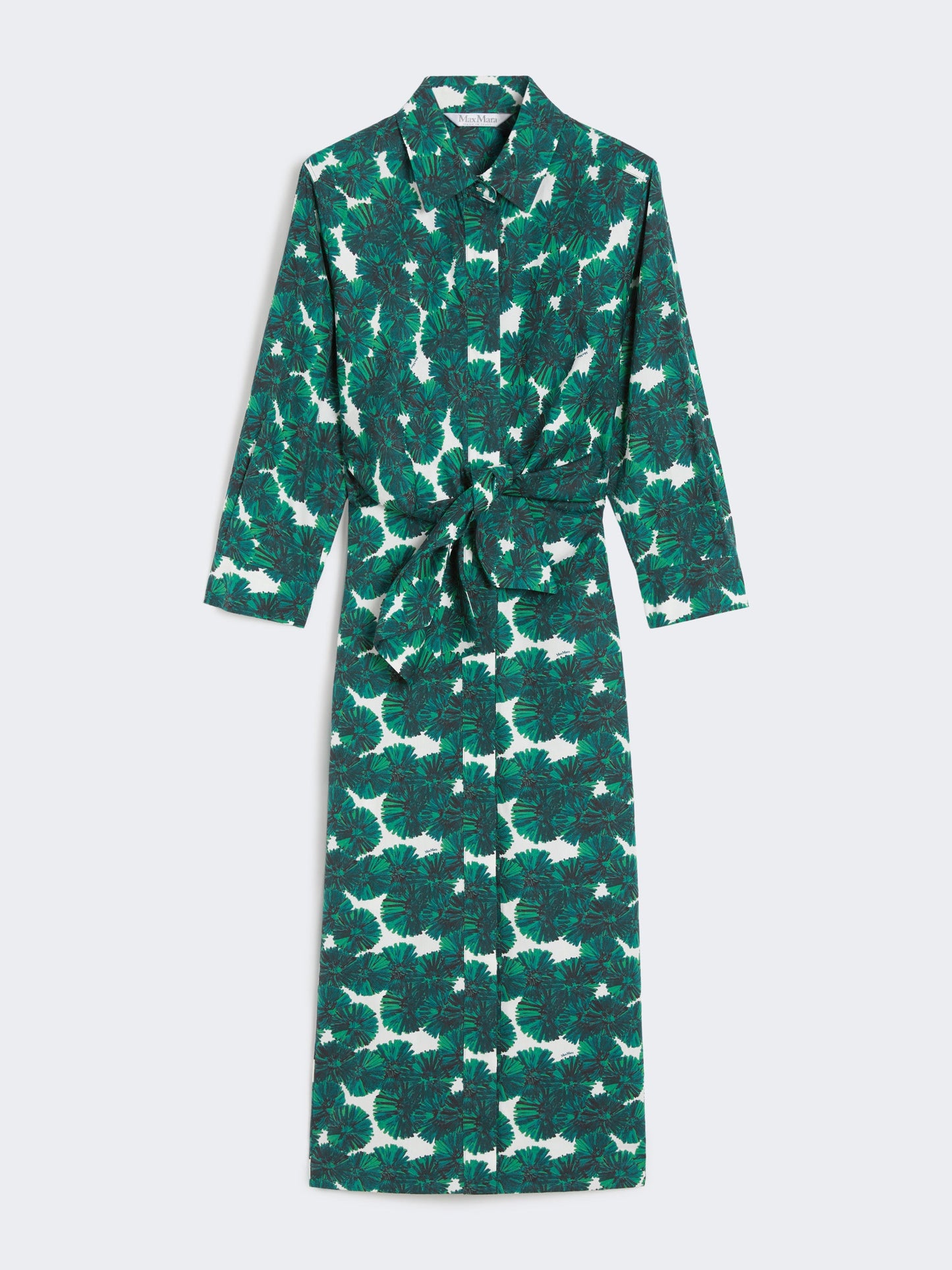 Printed poplin shirt dress