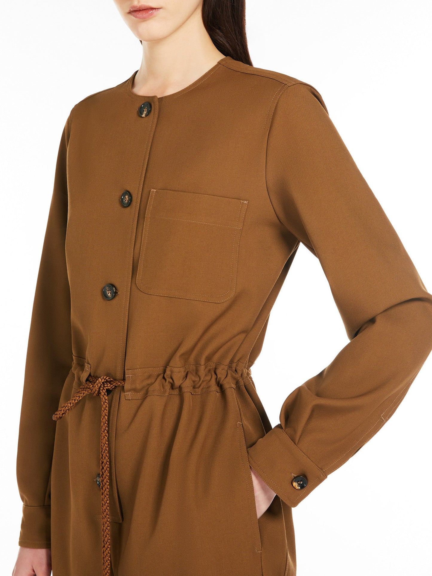 Gabardine wool short jumpsuit