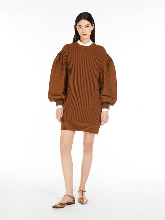 Short ribbed wool dress
