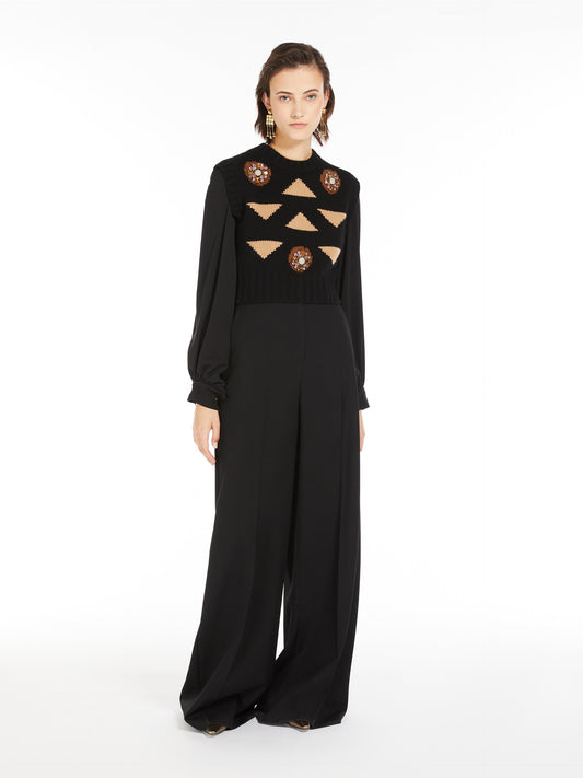 Wool and cashmere cropped waistcoat