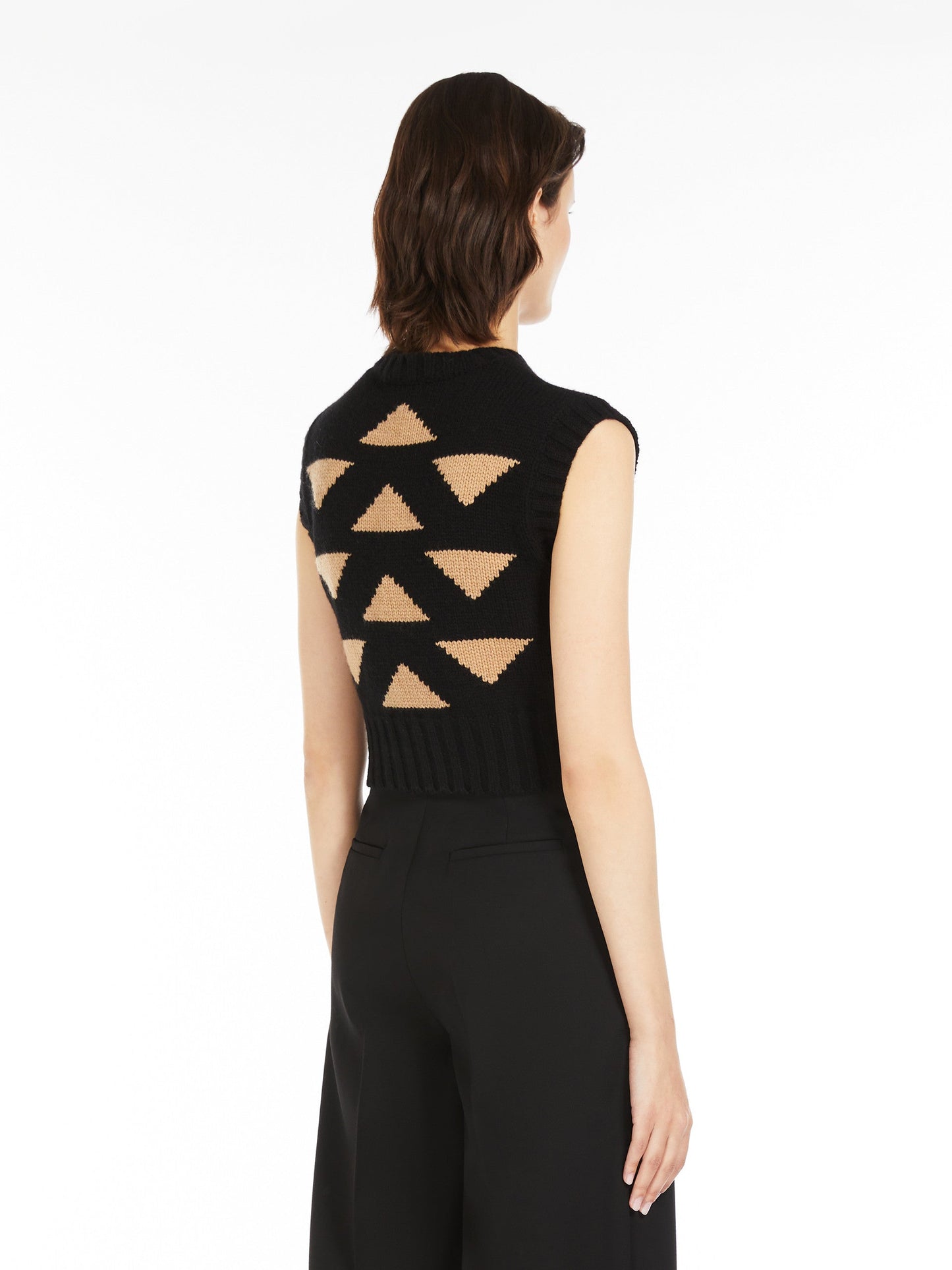 Wool and cashmere cropped waistcoat