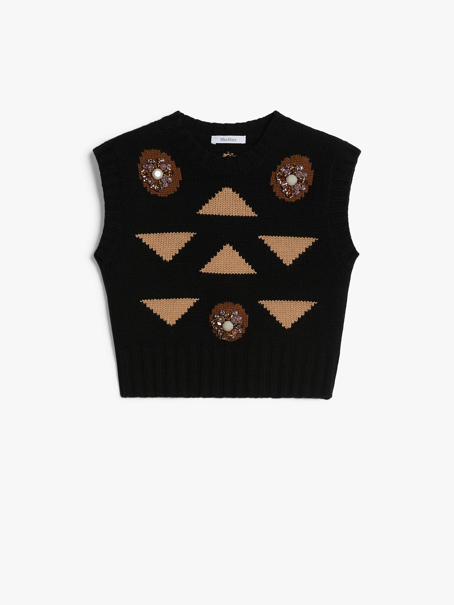 Wool and cashmere cropped waistcoat