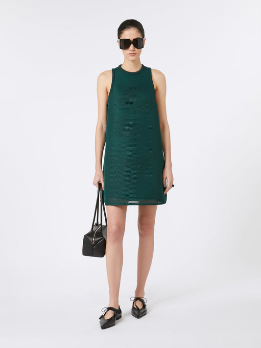 Flared technical mesh dress