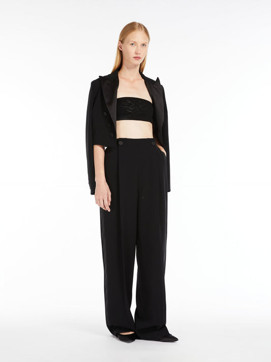 Embroidered viscose bandeau top