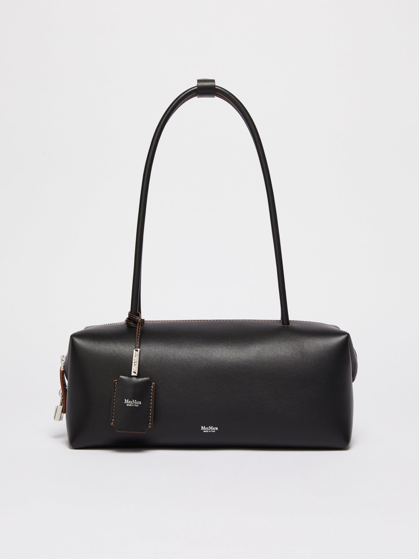 Natural leather bowler bag