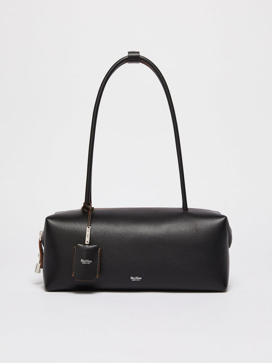 Natural leather bowler bag