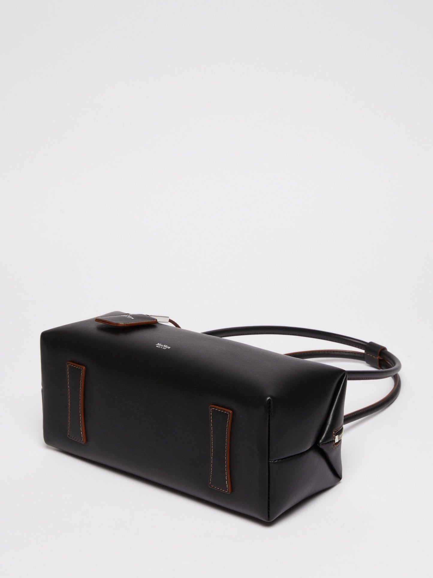 Natural leather bowler bag