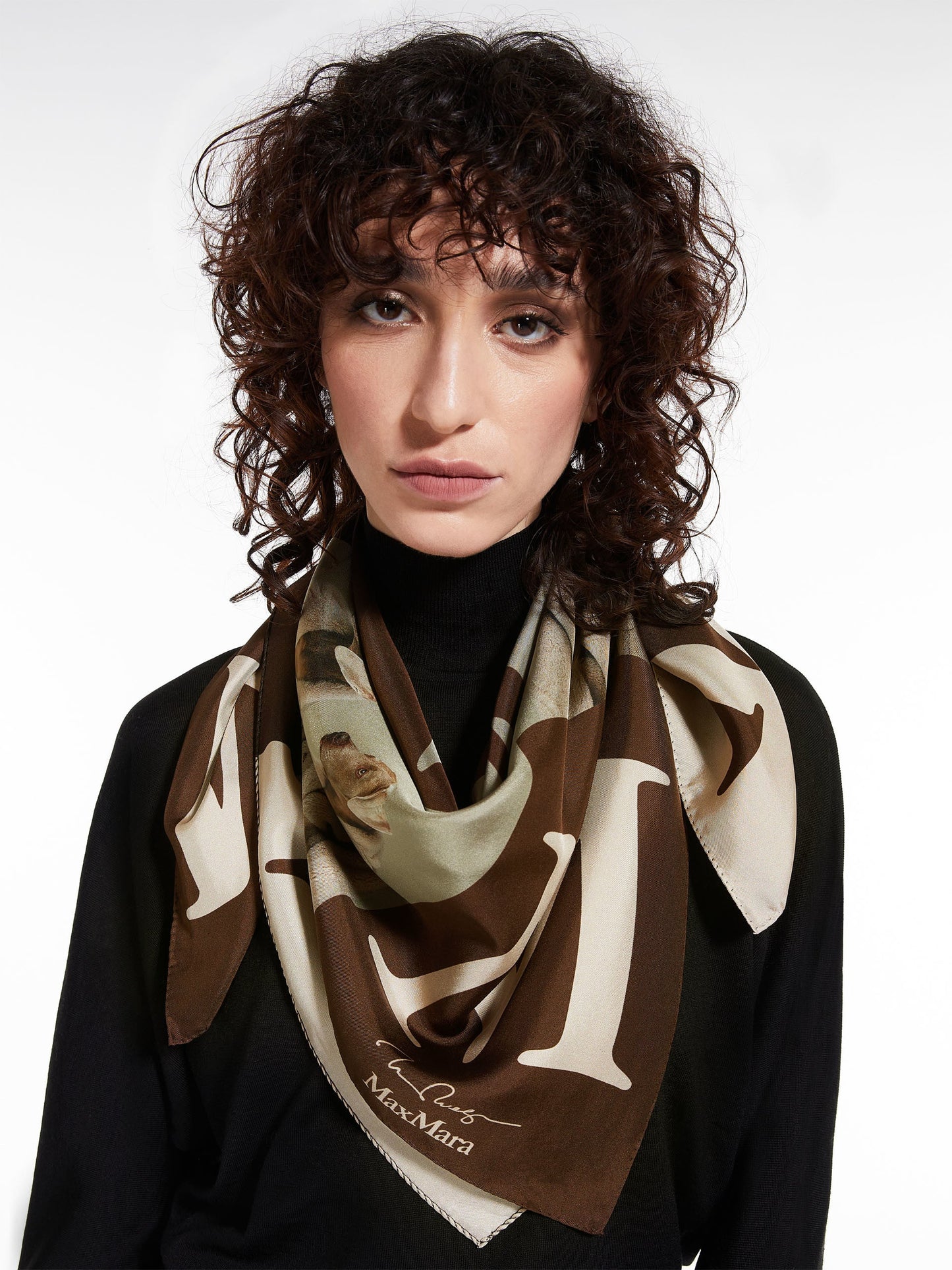 Printed silk scarf
