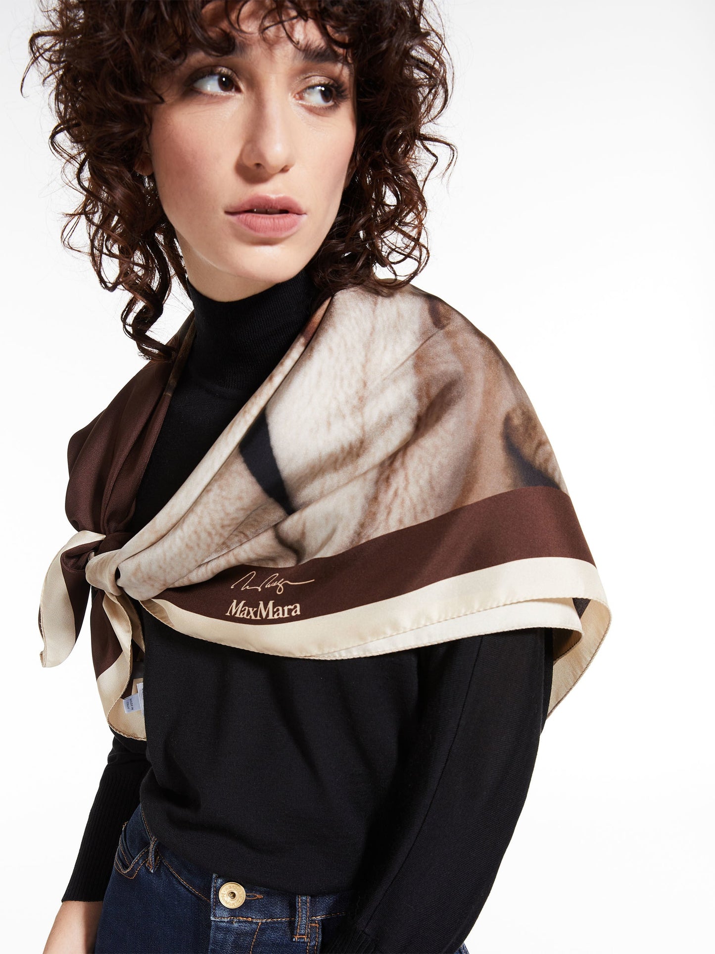 Printed silk scarf