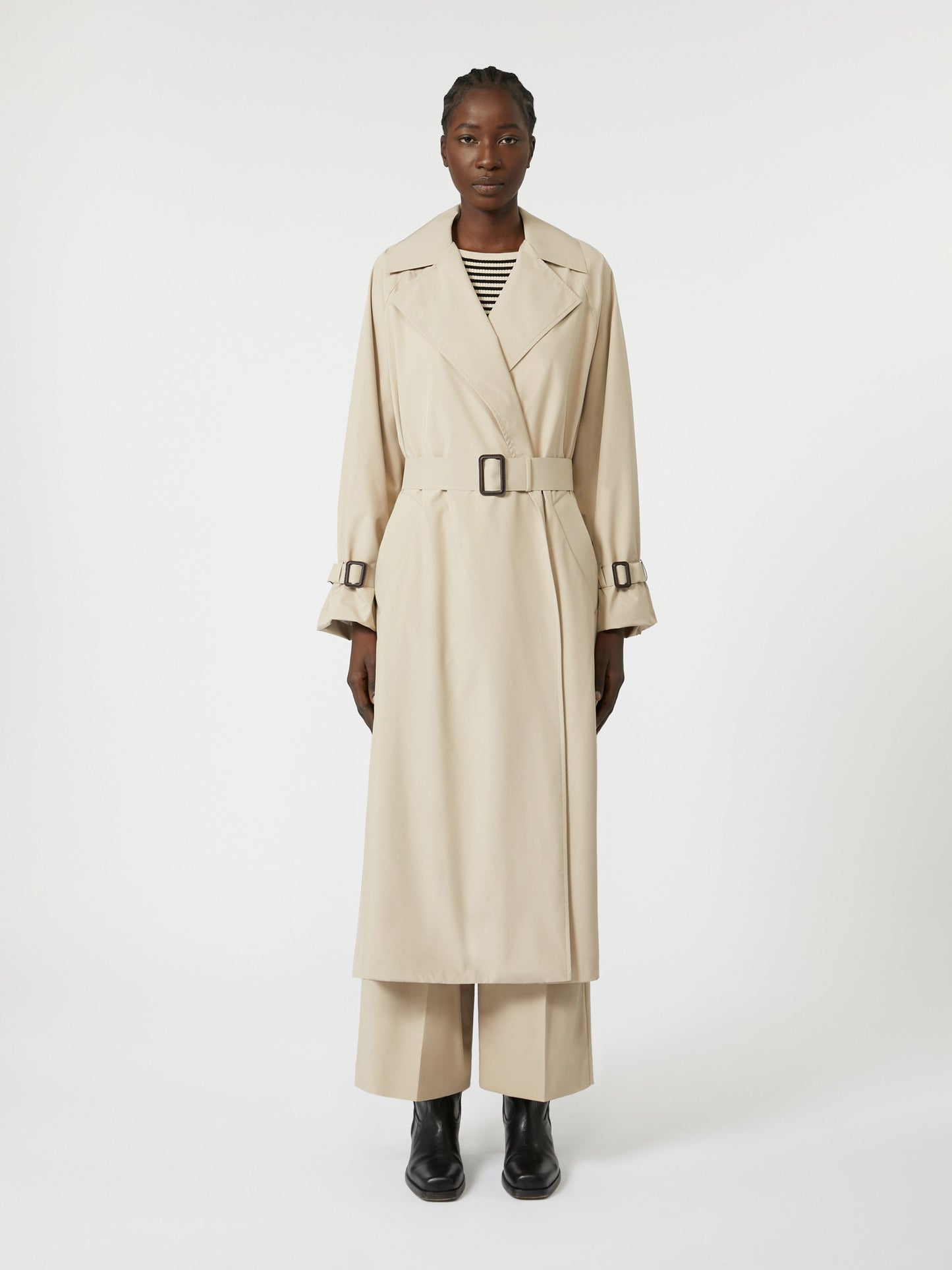 Water-repellent canvas trench coat