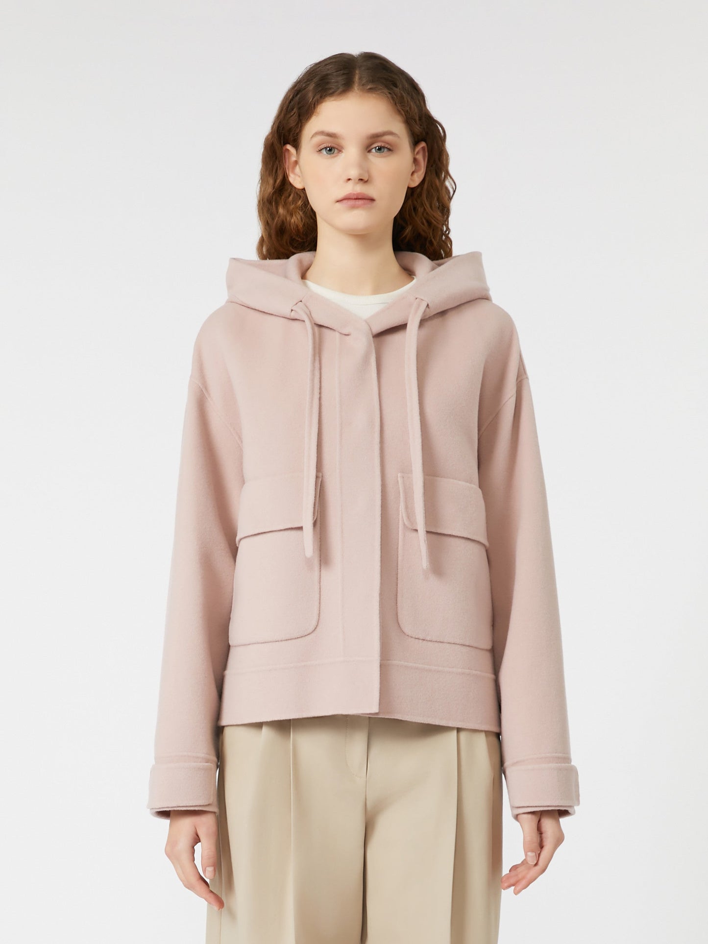 Hooded wool jacket
