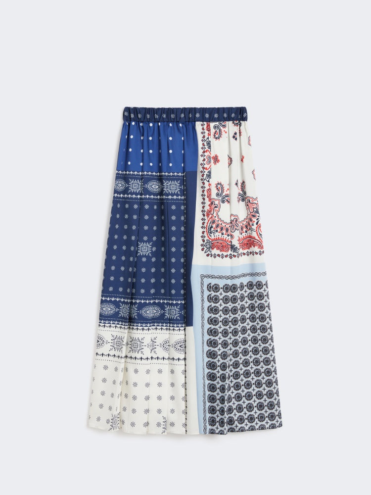 Printed twill skirt
