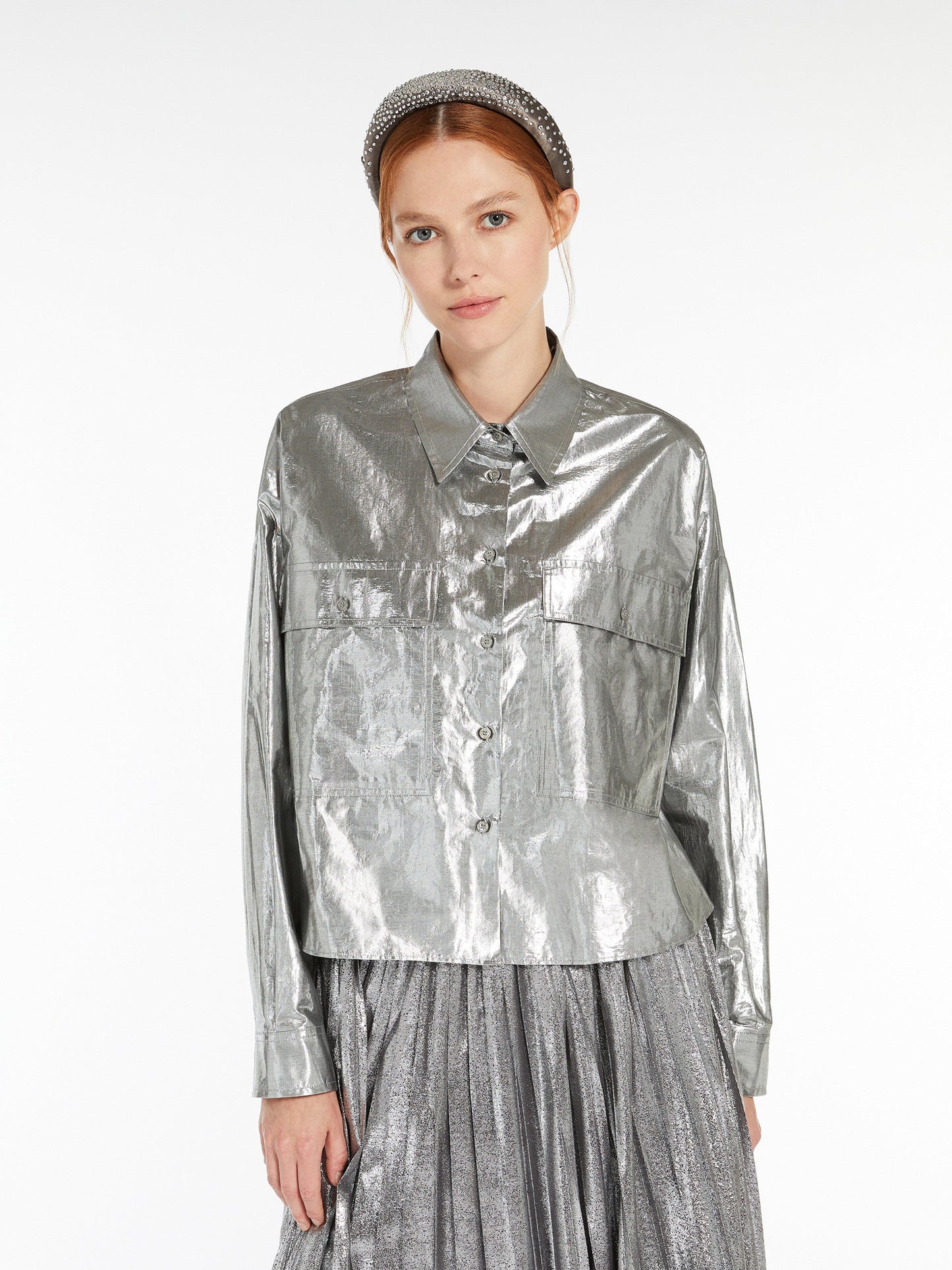 Lamé cotton shirt