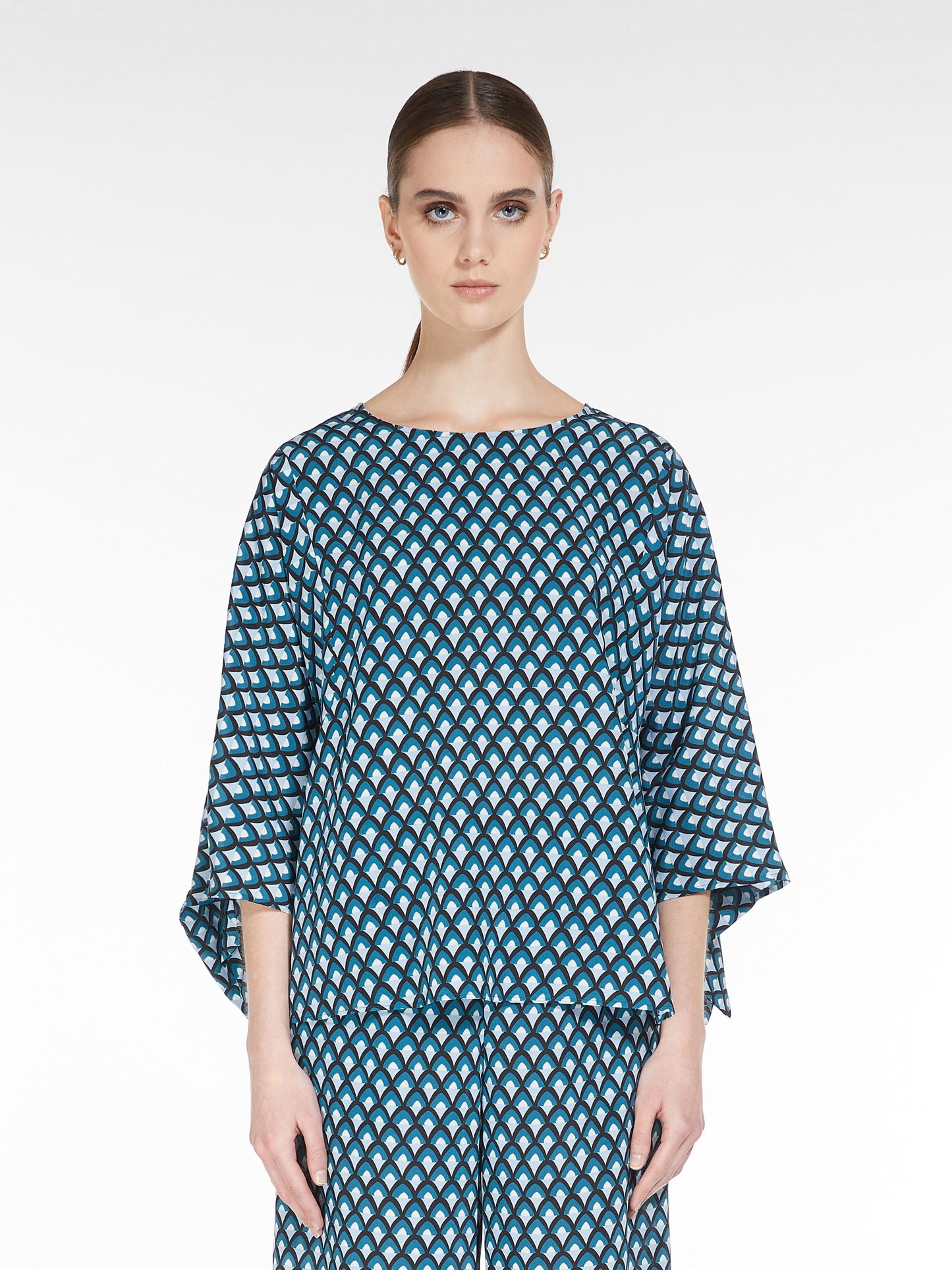 Printed silk blouse