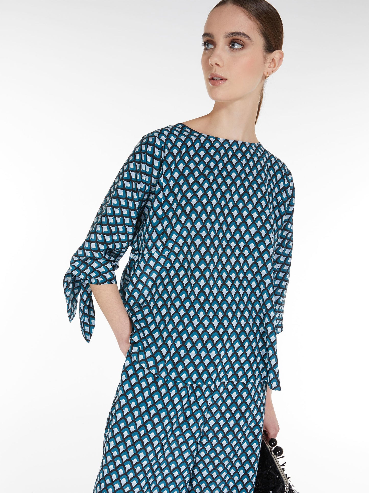 Printed silk blouse
